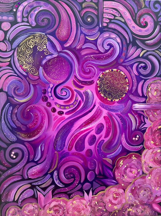 ༻Purple Roses PRINT༺  8.5" x 11"